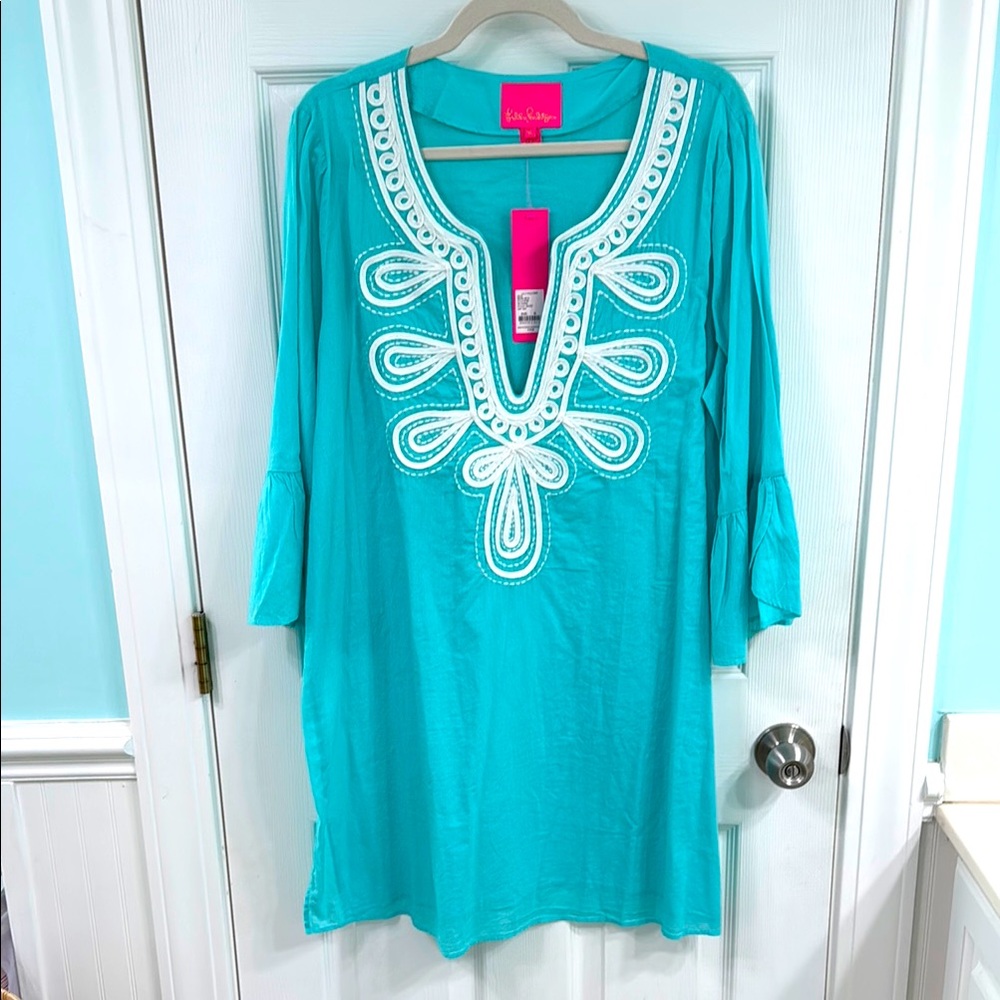 NWT Lilly Pulitzer Piet Coverup in light aqua.  Size XL.